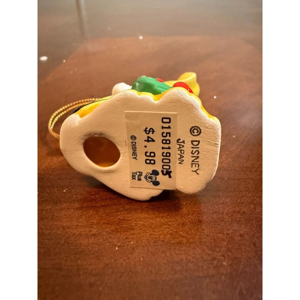 Vtg Disney Pluto Christmas Ornament Japan Ceramic Dog Santa Hat Holiday Decor‎